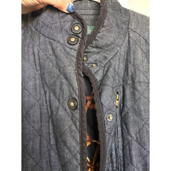 Ralph Lauren LRL Women’s Cotton Denim Quilted Lined Jacket, Size Large, EUC - Picture 7 of 8